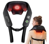 KNQZE Massaggiatore per collo e spalle, massaggiatore senza fili per schiena e collo, riscaldamento in grafene aggiornato, idoneo FSA HSA, massaggio profondo Shiatsu 4D per spalle, schiena, gambe, ecc