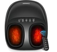 KNQZE Massaggiatore per con Calore, Massaggiatore per Piedi Shiatsu con Impastamento Profondo, Compressione Dell'aria, Spegnimento Automatico e Guaina Lavabile, Piedi fino alla Taglia 46
