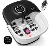 KNQZE Massaggiatore per piedi con riscaldatore e controllo della temperatura, vasca pieghevole per pediluvio con bolle, manuale e telecomando, timer, con 16 rulli shiatsu per alleviare la pressione