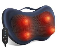 KNQZE Massaggiatore Schiena e Collo, 3D Shiatsu Cuscino Massaggiante cervicale, con funzione di calore, Rotazione Bidirezionale, Cavo lungo, 3 velocità, timer, per Casa e Ufficio