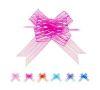 KnR Harmony Coccarde Autotiranti 20 Pezzi Fiocco Gigante 5cm Fiocchi per Auto Matrimonio Laurea Feste Decorare Pacchetti Rosa Scuro Pull Bows