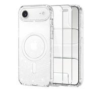 Knrlqim Cover per iPhone Air Compatibile con MagSafe, Brillantini | Custodia Magnetica Trasparente TPU, con 2x Vetro Temperato 9H, Antiurto Antigraffio, Glitzer Case per iPhone Air, Anti-Giallo