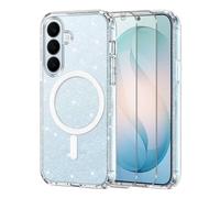 Knrlqim Cover per Samsung Galaxy S26 Compatibile con MagSafe, Brillantini | Custodia Magnetica Trasparente TPU, con 2x Vetro Temperato, Antiurto, Antigraffio, Glitzer Case per Samsung S26, Anti-Giallo