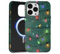 Knrlqim Magnetica Christmas Cover per iPhone 16 Pro 6,3", Natalizia Custodia Natale Luce Colorate Aesthetic Disegni Motivo Natalizie, Compatibile con MagSafe, Antiurto Xmas Case per iPhone16 Pro