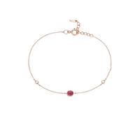 KnSam 9 K/14 K/18 carati, bracciale da donna in oro rosa da 0,25 carati, classico, taglio ovale, rosso, con moissanite in oro 18/14/9 carati, Oro rosa 14 carati (585), Rubino Moissanite