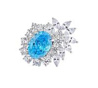 KnSam Anello da candidatura classica in oro bianco 9 K/14 K/18 K, con citrino/topazio taglio ovale, anello dell'amicizia Au 375/585/750 oro bianco, misura 47-65, Oro bianco 14 carati (585), Topazio