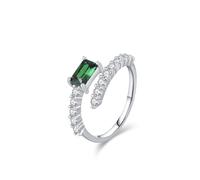 KnSam Anello da sposa in oro 18 carati, Au750, classico, delicato anello con laboratorio, realizzato con smeraldo, verde smeraldo, coppia di anelli con diamante Platinum PT950, misura 47-65, Oro