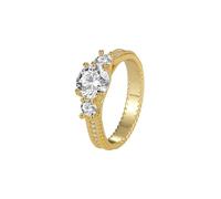 KnSam Anello da sposa in oro giallo Au375/585/750, classico Memoirering Eternity Anello per partner con moissanite (taglio rotondo bianco), 9 K/14 K/18 K, gioielli dell'amicizia in vero oro, misura 47