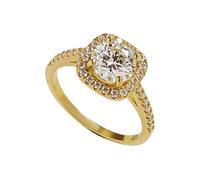KnSam Anello dell'amicizia in oro 18 carati 750, con moissanite, anello per partner in oro giallo 18 carati, misura 47-65, Oro giallo 9 carati (375), Moissanite