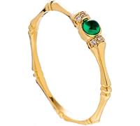 KnSam Anello di fidanzamento classico con smeraldo verde smeraldo, oro giallo 18 carati Au750, coppia di anelli con diamante, oro, 61 (19,4)