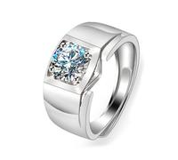 KnSam Anello di proposta in vero oro bianco 750, anello di diamante, larghezza anello con laboratorio, anello realizzato con diamante, anelli 18 K, argento, misura 54-72, Oro bianco 9 carati (375