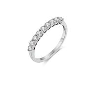 KnSam Anello in oro bianco 9 K/14 K/18 carati con diamanti in vero oro, da laboratorio, anello per eternità, anello oro Au750/585/375, misura 47-70, Oro bianco 14 carati (585), Laboratorio Creato