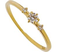 KnSam Anello in vero oro Au750 18 carati, coppia di anelli con diamanti, anello classico con diamante, anello per partner in oro giallo 18 carati con diamante, oro, 61 (19,4)