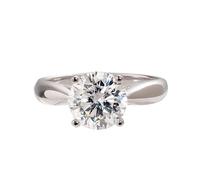 KnSam Anello per partner con moissanite, anello dell'amicizia, in oro bianco 18 carati, Au750, 18 carati, in vero oro bianco, 61 (19,4)