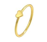 KnSam Anello per partner in oro 9 K/14 K/18 K, anello solitario a forma di cuore, anello Au375/585/750, oro giallo, misura 47-65, Oro giallo 18 carati (750), Senza ciconia