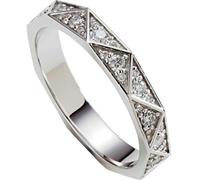 KnSam Anello per partner in vero oro bianco 750 18 carati, anello da sposa classico con laboratorio, anello dell'amicizia 18 carati, misura 47-65, Oro bianco 9 carati (375), Moissanite Laboratorio