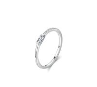 KnSam Au 375/585/750 - Anello da proposta in oro bianco e nero, con diamanti, taglio rettangolare, 9 K/14 K/18 K, misura 47 - 65, Oro bianco 14 carati (585), Laboratorio Creato Diamante
