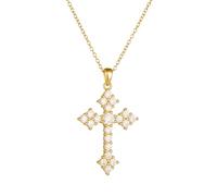 KnSam Au375/585/750 - Collana da donna in oro giallo 9 K/14 K/18 K, 40 + 5 cm, Oro giallo 9 carati (375), Moissanite