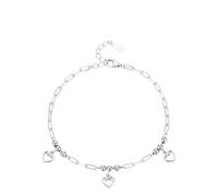 KnSam Bracciale da donna in oro bianco 750 gioielli genuini, collana cuore bracciale da donna, 18 K, 19 + 3 cm