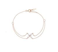 KnSam Bracciale da donna in oro rosa 9 K/14 K/18 carati, da 0,38 carati, con diamanti, taglio marquise, bianco, 18/14/9 carati, Oro rosa 14 carati (585), Laboratorio Creato Diamante