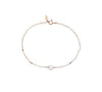 KnSam Bracciale da donna in oro rosa 9 K/14 K/18 K, con perle da 5,5 - 6 mm, a forma di cuore, taglio rotondo, bianco, con moissanite 18/14/9 carati, Oro rosa 9 carati (375), Perla Moissanite