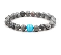 KnSam Bracciale in vera pietra naturale, delicato in due tipi, 8 mm, per coppie, con pietra naturale da 8 mm, ottima idea regalo, fatto a mano, 19 cm, 19cmx8mm, Cristallo, Agata