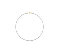 KnSam Collana da donna in oro 18 carati, con perle da donna, 2,5 - 3 mm, taglio rotondo, bianco, collana da donna Au 750, 42 cm