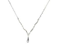 KnSam Collana da donna in oro bianco 375/585/750, ciondolo a goccia da donna, 9 K/14 K/18 K, collana da donna, 40 + 5 cm, Oro bianco 18 carati (750), Senza ciconia