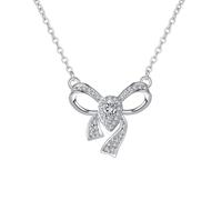 KnSam Collana da donna in oro bianco vintage 750, collana da donna con farfalle e gocce d'acqua, realizzata con diamanti taglio a goccia, 18 K, 45 + 5 cm