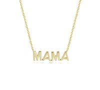 KnSam Collana da donna in oro giallo 9 K/14 K/18 carati, stile vintage, con lettera della mamma Au375/585/750, 40 + 5 cm, Oro giallo 14 carati (585), Senza ciconia