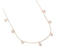 KnSam Collana da donna in oro rosa, 9 K/14 K/18 K, elegante e classico, con moissanite, Au 375/585/750, in oro rosa, senza nichel, 40 + 5 cm, oro rosa 9 K, Moissanite