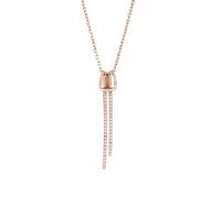 KnSam Collana da donna in vero oro rosa 9 K/14 K/18 carati, delicata e realizzata in laboratorio, con diamanti, elegante design a nodo, collana da donna in oro 18/14/9 carati, Oro rosa 9 carati (375