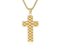 KnSam Collana da uomo personalizzata in acciaio inox, con ciondolo a forma di croce, da uomo, con ciondolo