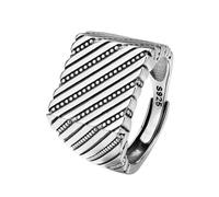 KnSam Coppia di anelli da uomo in argento Sterling S925, linee classiche
