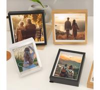 KnSam Cornice portafoto 20 x 25 cm, colore nero, in MDF, orizzontale e verticale, rettangolare, per soggiorno, camera da letto, studio