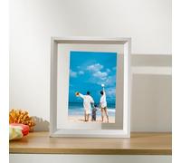 KnSam Cornice portafoto 30 x 42 cm, bianco A3, cornice per poster double face, in MDF orizzontale e verticale, rettangolare, cornice per foto in legno, cornice per collage decorazione da parete