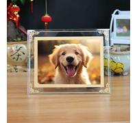 KnSam Cornice portafoto formato A4, 21 x 30 cm, orizzontale e verticale, rettangolare, rettangolare, per certificati, da tavolo, collage, decorazione da parete, colore: oro