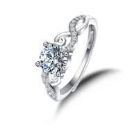 KnSam Fedi nuziali in oro bianco 18 carati Au750, anello dell'amicizia, anello dell'infinito con laboratorio, anello in oro bianco 750, misura 47-65, Oro bianco 9 carati (375), Laboratorio Creato