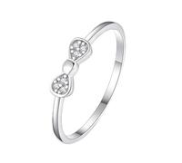 KnSam Fedi nuziali in oro giallo 18 carati, con fiocco e nodo dell'amicizia Platinum PT950, misura 47-65, Oro bianco 18 carati (750), Diamante