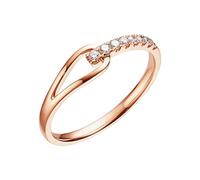 KnSam Gioielli in vero oro 9 K/14 K/18 K, anelli per partner in oro rosa, per laboratorio, anelli classici con diamanti, anelli Au 750/585/375, misura 47-70, Oro rosa 14 carati (585), Laboratorio