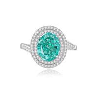 KnSam Gioiello in vero oro 750, anello di domanda, coppia di anelli intrecciati con laboratorio, Padparadja Rose taglio ovale, moissanite 950 Platinum, misura 47-65, Oro bianco 18 carati (750