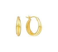 KnSam Orecchini a cerchio in oro 18 K, con doppio cerchio, stile Liberty Au 750