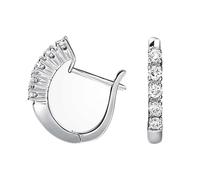 KnSam Orecchini a cerchio in oro bianco 18 carati 750, 0,2 carati, da laboratorio creati con diamanti classici taglio rotondo, bianco, veri gioielli da donna in oro 18 carati