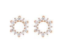 KnSam Orecchini a perno in oro rosa Au750 da 18 carati, da laboratorio da 0,38 carati, realizzati con diamanti, taglio rotondo bianco, veri gioielli in oro rosa 18 carati