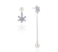 KnSam Orecchini da donna in argento 925 con fiocco di neve in argento 925, Argento sterling
