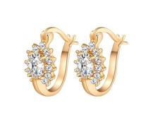 KnSam Orecchini da donna in oro 18 carati, stile Art Nouveau, classici con moissanite taglio ovale, Au 750, oro