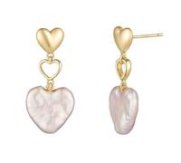 KnSam Orecchini in vero argento Sterling 925, a forma di cuore, con perle, per ragazze