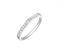 KnSam PT950/9K/14K/18K - Fedi nuziali in oro bianco vero e proprio gioiello, da laboratorio, con diamanti taglio classico, bianco, anello Au 750/585/375, misura 47-70, Oro bianco 18 carati (750