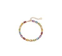KnSam Rosegold 18 K 750 - Bracciale da donna con gemma naturale da 8 carati, semplice, classico, taglio ovale, colorato, con moissanite oro rosa Au750, 22 cm