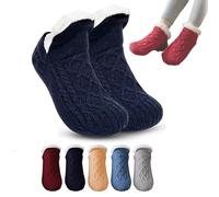 Knubbuf Admissioni Thermal Socks, Admissioni Indoor Non-Slip Thermal Socks, Fleece-Lined Non-Slip Thermal Slippers Socks for Women (IT, Testo, L, Regular, Regular, Black)